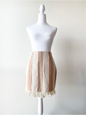 Majorelle Striped Fringe Mini Skirt Size XS